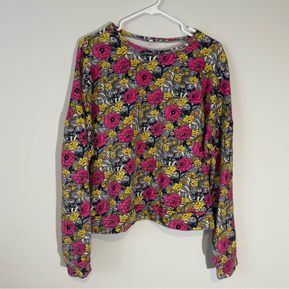 RHODE Floral Simone Crop Sweatshirt Pink Yellow Grey Women’s Size Large - Picture 6 of 6